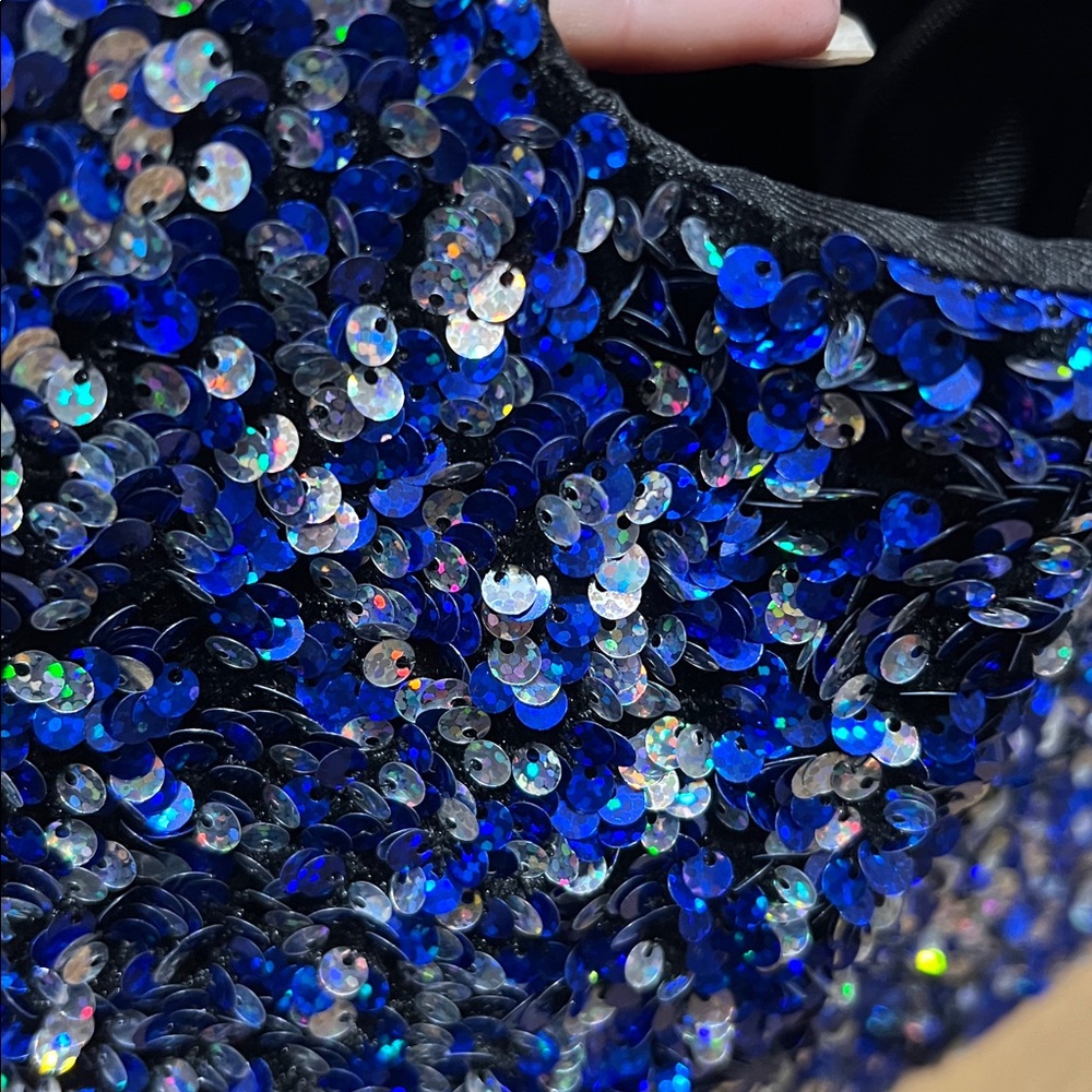 NWT ANTHROPOLOGIE Paillette sequins silver blue - Picture 9 of 15